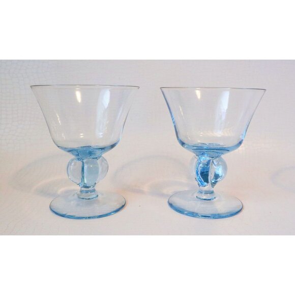 4 MCM Vintage Sweden Wine Glasses Ice Blue Skruf Drinkware Stemware Siegfried St - Picture 3 of 6